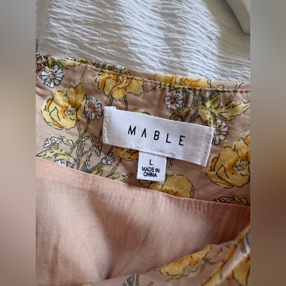 NWT Mable Chance of Sun Floral Two Piece Set Puff Sleeve Top Tiered Skirt Large - Picture 16 of 16